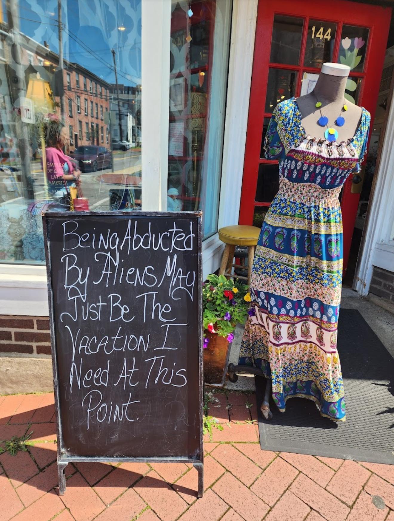 Vintage clothing display
